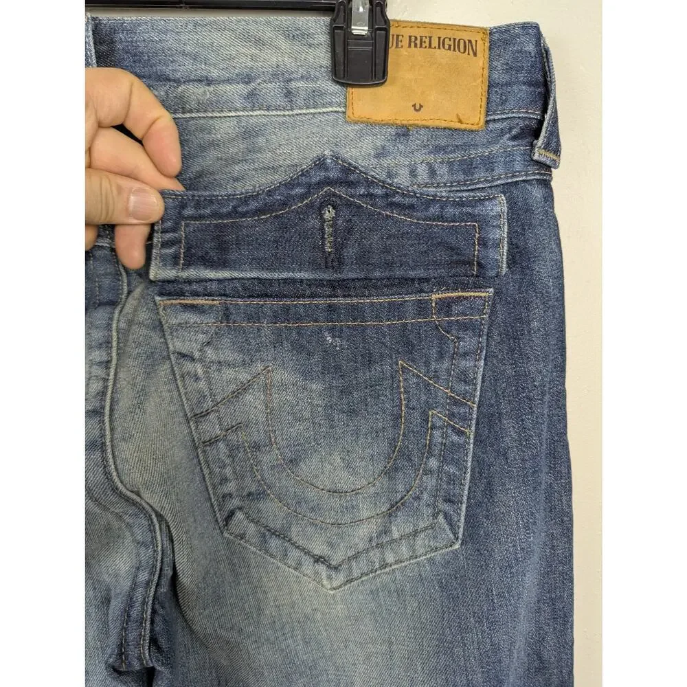 True Religion‎ Ricky Relaxed Straight Blue Jeans 36x34